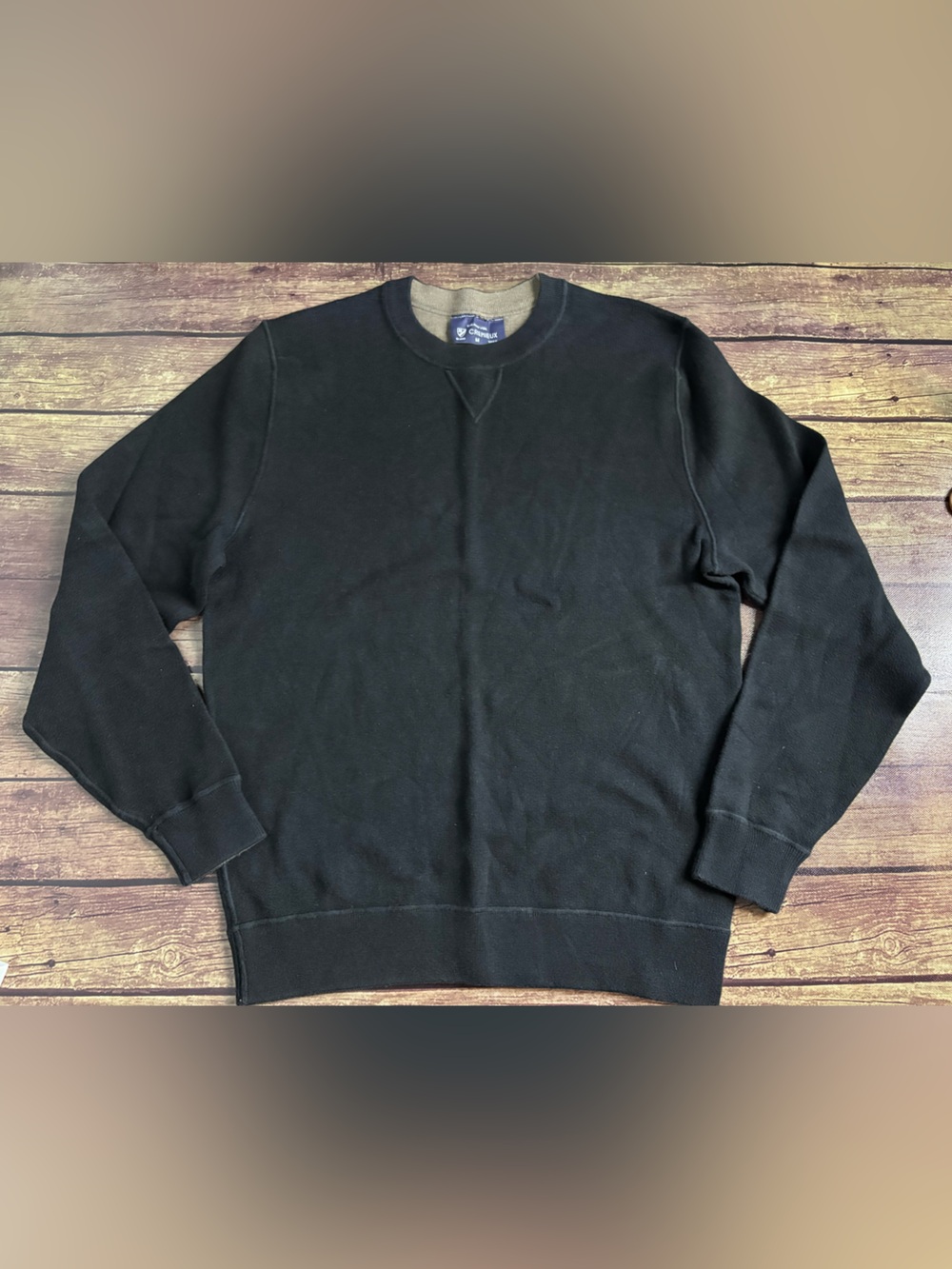 Cremieux Reversible Men's Sweater Crew Neck M Black Brown Solid